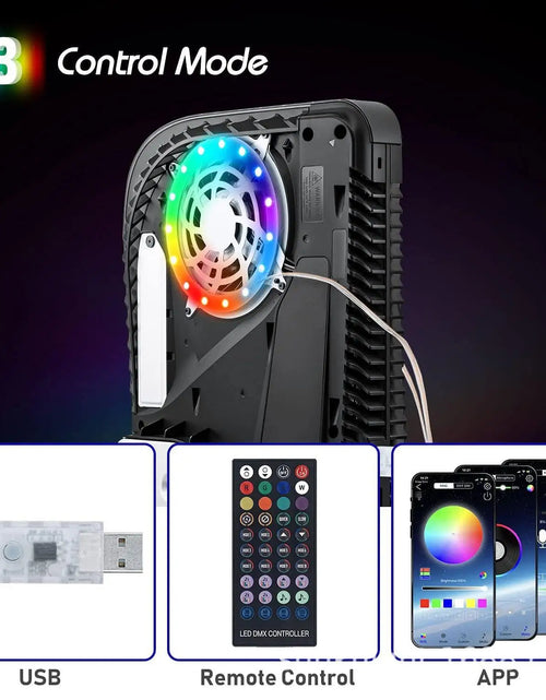 Load image into Gallery viewer, RGB Marquee Pickup Function Lamp for PS5 Console Symfony Multiple Effects with LED Lighting for PS5 Slim Disc Digital Edition
