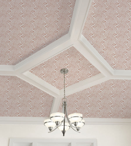 Terracotta Boho Zigzag Peel and Stick Wallpaper, 17.8" W X 9' L