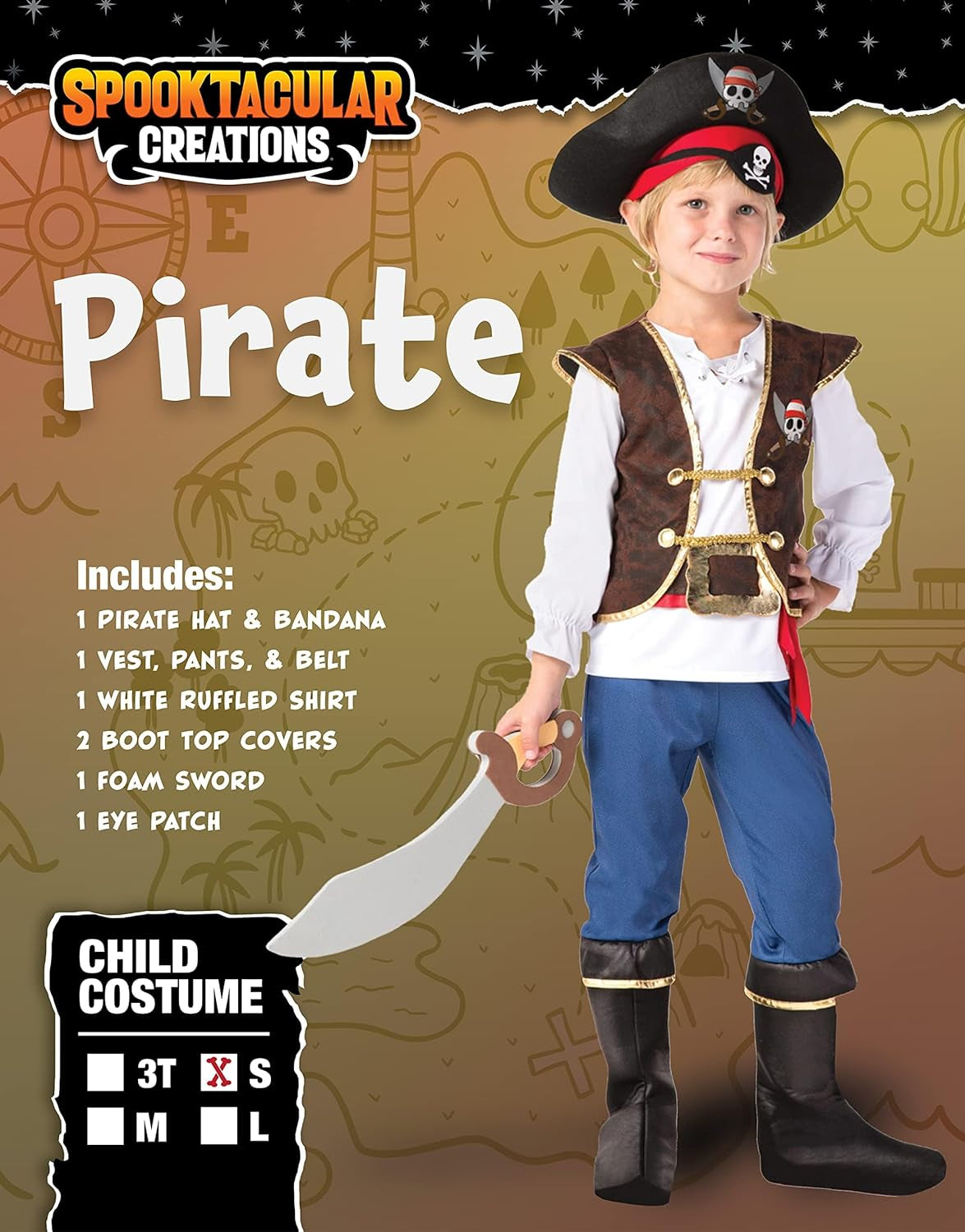 Boys Pirate Costume for Kids Deluxe Costume Set