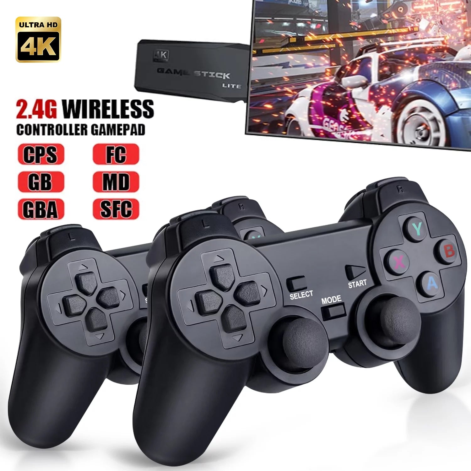 Retro Video Game Console with 10888 Games Wireless 4K 64GB Arcade Classic Game Console with 2 Joysticks Gaming Console and Controller for TV